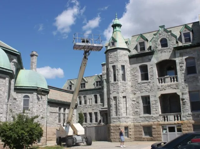 Cranes, Staging & Getting High by Cape Cod Roofing & Siding